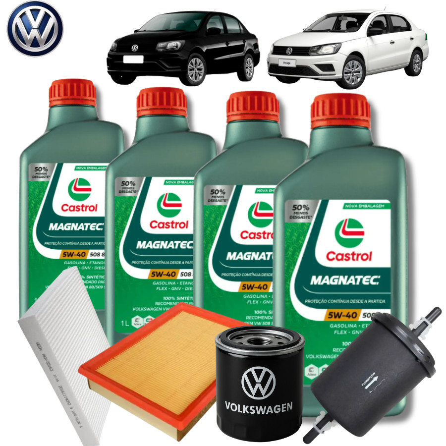 KIT REVISÃO CASTROL 5W40 508 88 + FILTROS ( VOYAGE 1.6 8V 4 CIL )