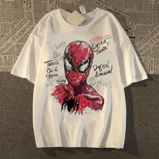 BEAST FASHION 2025 Novo Camiseta Masculino Plus Size Estampa Homem-Aranha de Rua Retro Americano em Oferta na Shopee