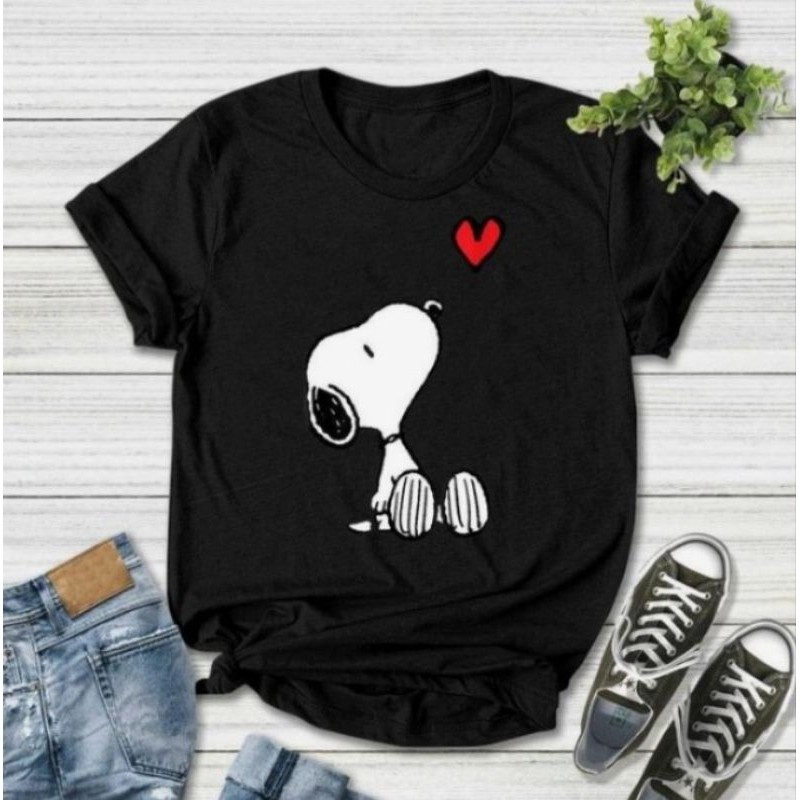 T-shirt Feminina - Snoopy Normal e Plus Size - Amor - Barbie Camiseta - Baby Look Camisa Flor  em  100%  Malha Algodão