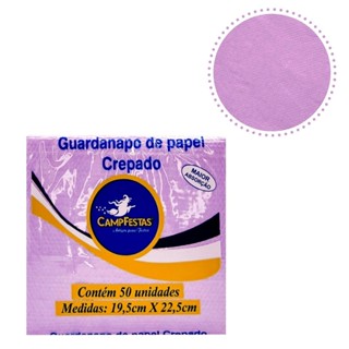 50~300 GUARDANAPOS LILÁS CANDY  FESTA 19,5 X 22,5 CAMPFESTA em Oferta na Shopee