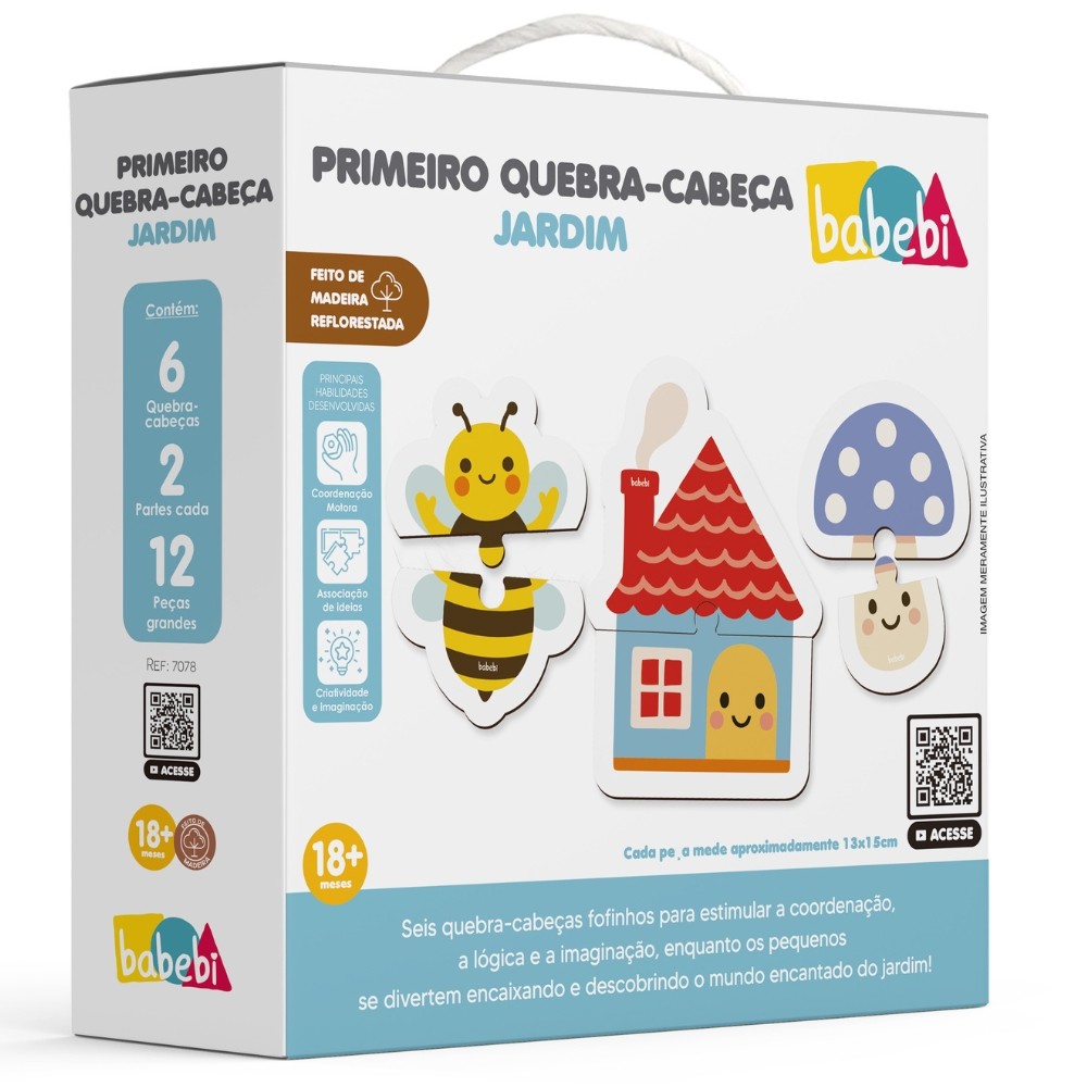 PRIMEIRO QUEBRA CABEÇA JARDIM BABEBI 12 PEÇAS MDF MADEIRA EDUCATIVO INFANTIL LÓGICO ANIMAIS NATUREZA em Oferta na Shopee