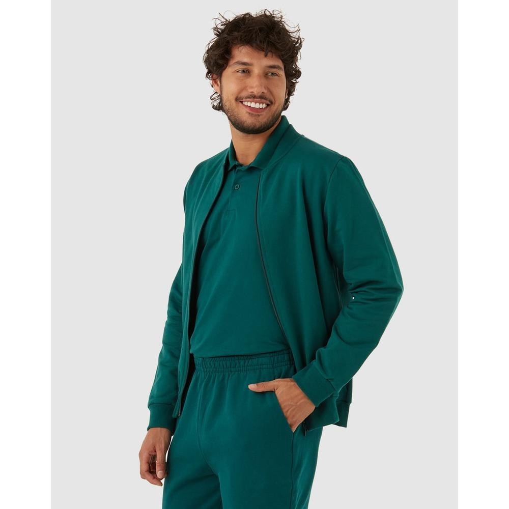 Jaqueta Básica Masculina Gola Redonda Em Moletom Flanelado em Oferta na Shopee