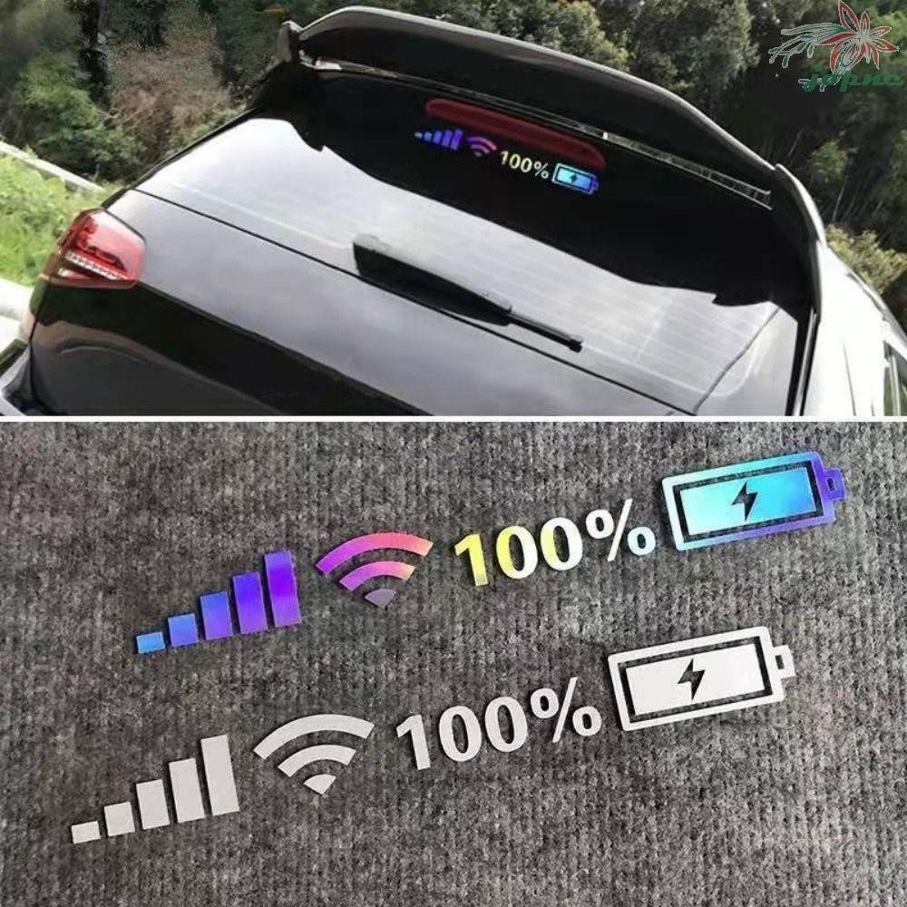 Adesivo De Luz De Bateria De Carro JOPNE , Personalidade Luminosa 100 % Sinal De Nível Wifi , Reflexivo