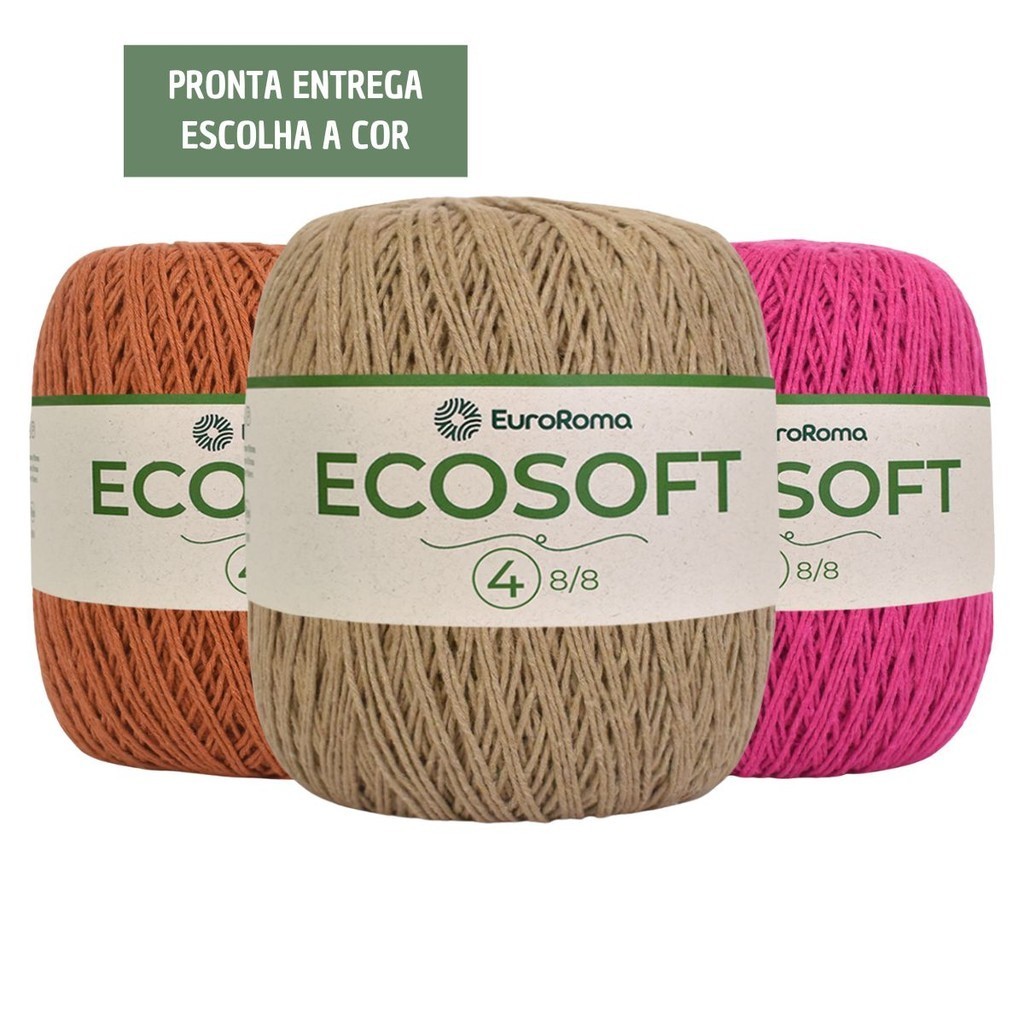 Barbante EuroRoma Ecosoft Número 4 - 300g / 483 metros - Fio Macio em Oferta na Shopee