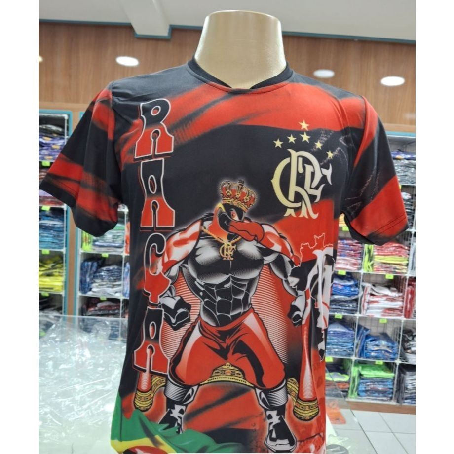 CAMISA DE TIME DO FLAMENGO RAÇA~TORCIDA ORGANIZADA~VERMELHO COM PRETO~CAMISETA MASCULINA MUITO LEVE! PROMOÇAO