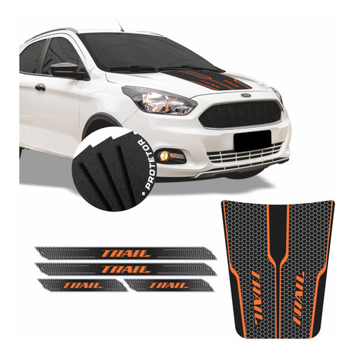 Kit Adesivo Do Capo Ford Ka Trail 2018 + Soleira  Wb533