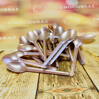 50~250 COLHER SOBREMESA PS ROSE GOLD BELLO FESTAS em Oferta na Shopee