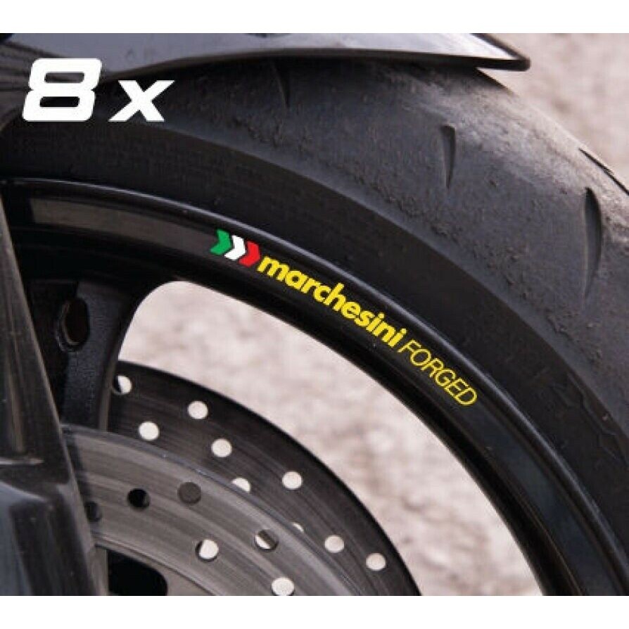 8X Marchesini FORGET Autocolantes Para Motocicletas Decalques De Rodas Conjunto De Aros Laminados Ducati 848 1098 1198 Acessórios De Motocicleta