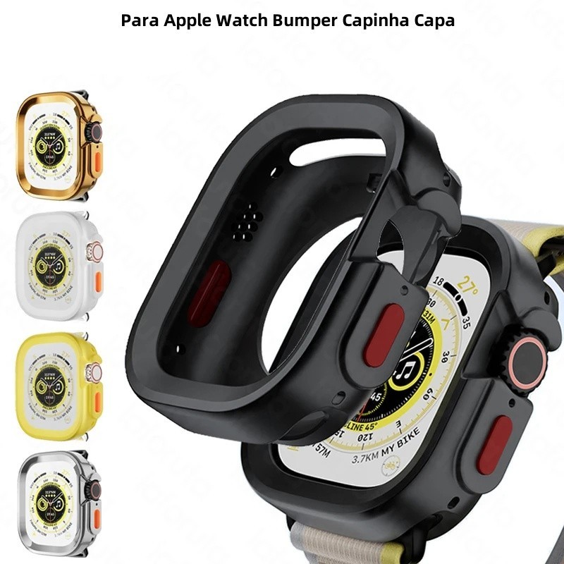 Silicone Macio Protector Capinha Capa Para Apple Watch 40mm 44mm 41mm 45mm 49mm Ultra 2 Smartwatch Bumper Case