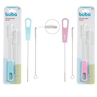 Kit Escovas de Limpeza para Canudo Inox Flexível Limpador de Canudinho Rosa Azul Buba em Oferta na Shopee