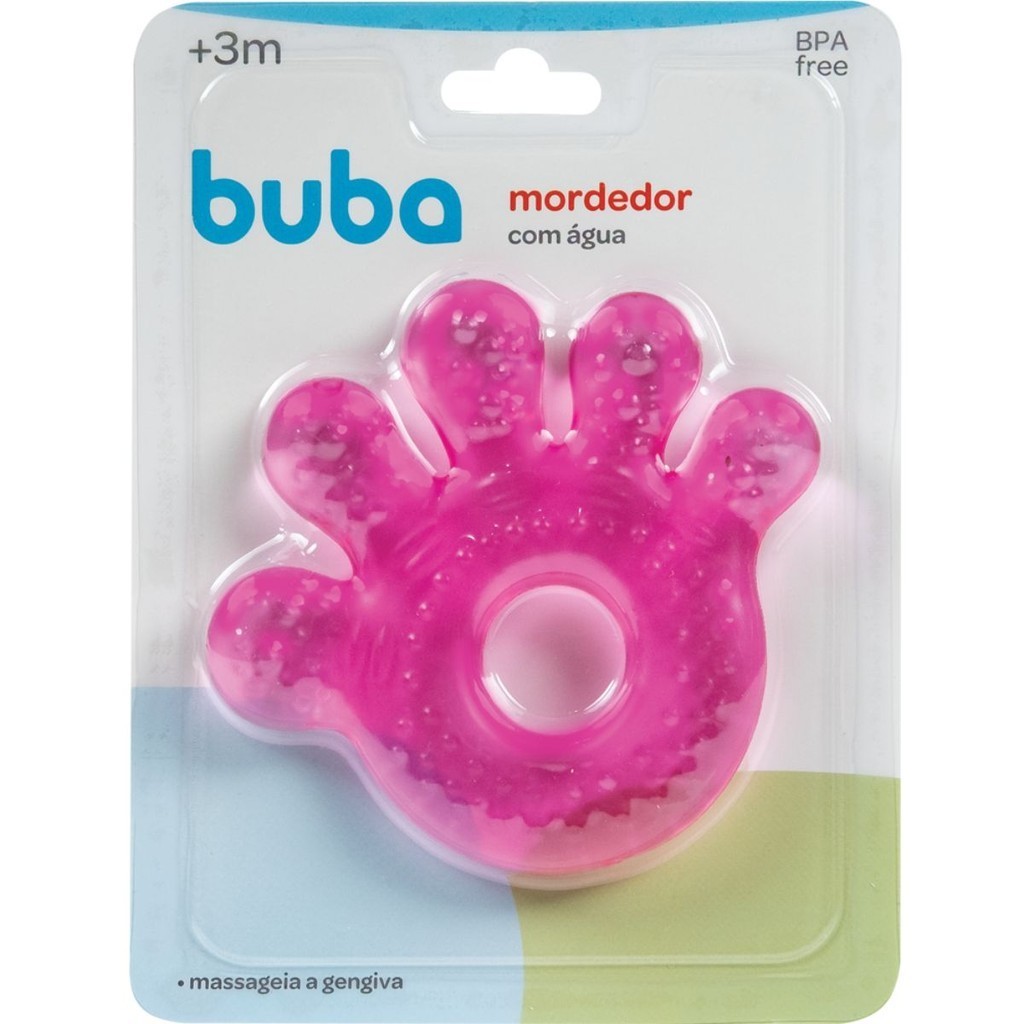 Mordedor De Agua Mãozinha Rosa Baby 7231 - BUBA em Oferta na Shopee
