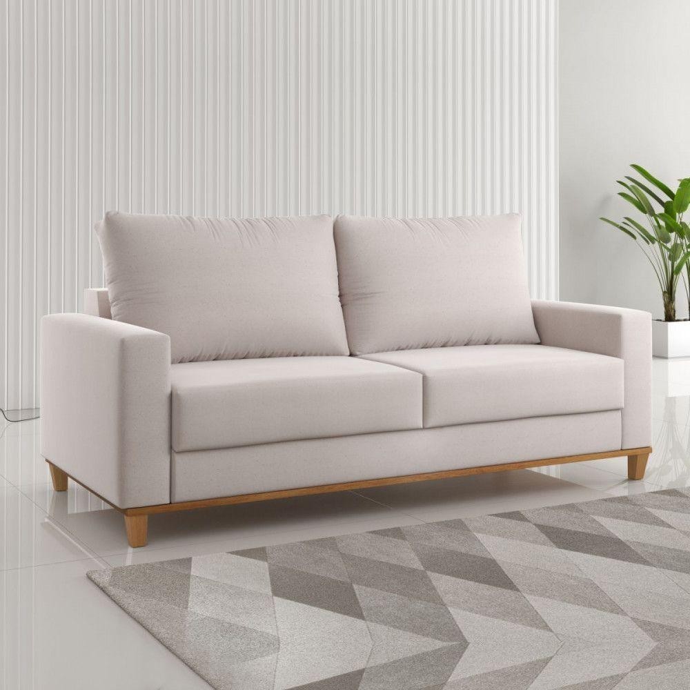 Sofá Living Palazo 1,80m Linho Amêndoa Viero Amêndoa - Home & Living