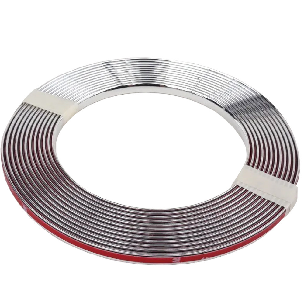 ROLO FILETE FRISO PRATA ADESIVO CARROS MOTOS 10MM 7 METROS UNIVERSAL