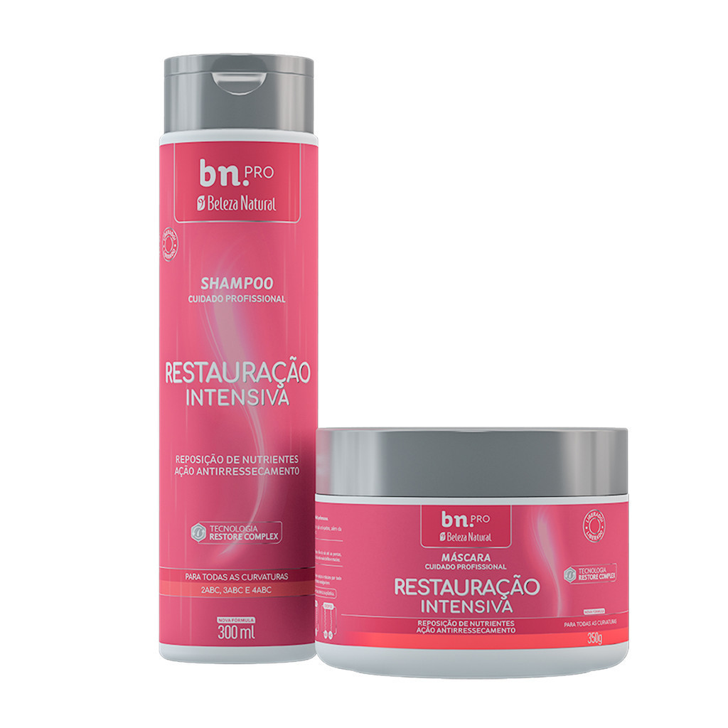 Shampoo e Máscara Profissional Beleza Natural Restauração Intensiva PRO bn.Pro em Oferta na Shopee