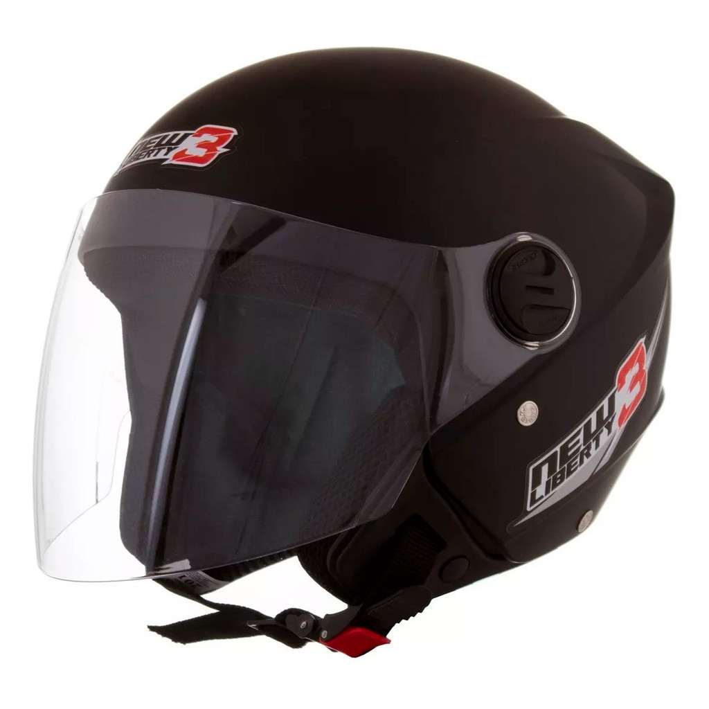 Capacete Moto Aberto New Liberty 3 Preto Fosco Viseira Cristal Inmetro Tamanho 58 - Pro Tork