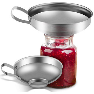 Funil De Aço Inoxidável De Boca Larga-Filtro De Cozinha Frasco Com Alça Para Toucador De Salada Enlatados