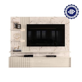 Estante Home Theater Suspenso Atena Calacata Off White - Madetec em Oferta na Shopee