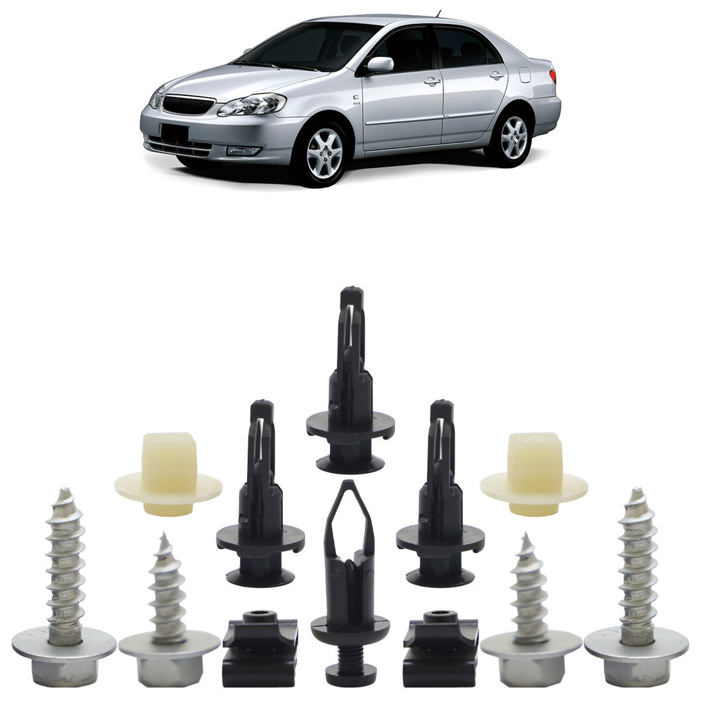 Kit Grampo Presilha Corolla 2002 2003 2004 2005 2006 2007 2008 Parachoque Dianteiro 12 Peças