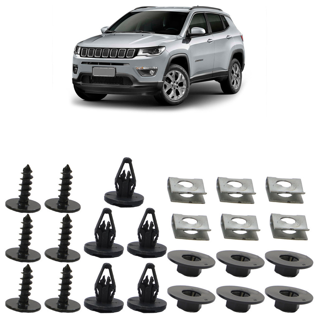 Kit Grampo Presilha Parabarro Dianteiro Compass 2017 2018 2019 2020 2021 2022 2023 23 Peças - Spare Parts and Accessories for Vehicles