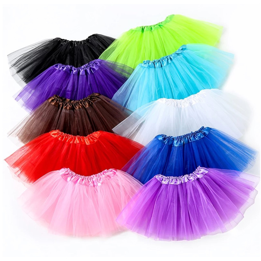Saia de tule infantil colorido lisa de Carnaval Halloween 40cm para Adulto 30 cm para infantil em Oferta na Shopee
