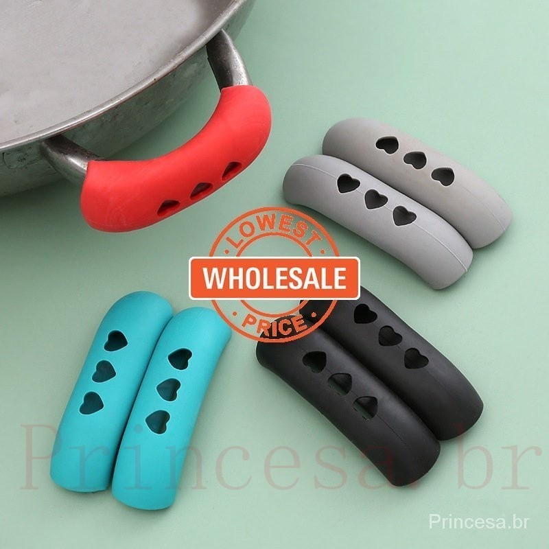[Preço Por Atacado] Tampas Antiderrapantes Com Cabo Antiderrapante/De Orelha De Panela A Vapor/Manga De Alça De Ferro/Punhos Protetores Isolados Calor Para Panelas De Fritura em Oferta na Shopee