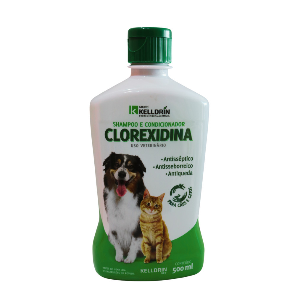 Shampoo Clorexidina para Cães e Gatos Antialérgico Dermatite Tratamento Dermatológico