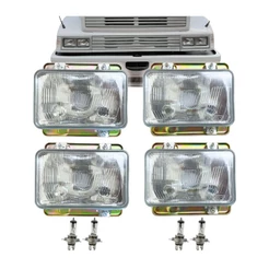 Kit 4 Farol Para Mercedes Bicudo 1993 a 2004 1214 1418 1618 1935 1844 Farol Lente Vidro Com Lâmpadas