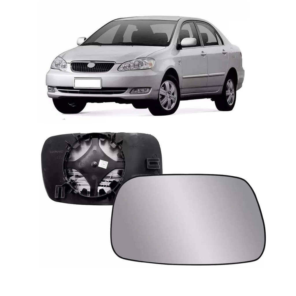 Lente Retrovisor Toyota Corolla Fielder 2003 2004 2005 2006 2007 2008 Com Base Esquerdo