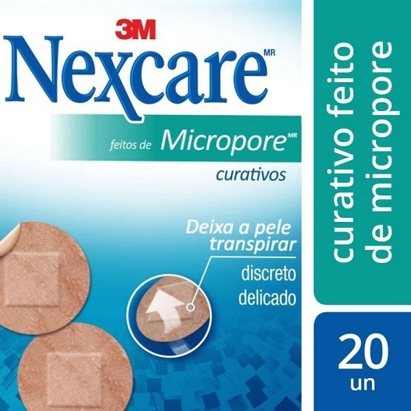Curativos Feitos de Micropore Nexcare Redondo 20 Unidades em Oferta na Shopee