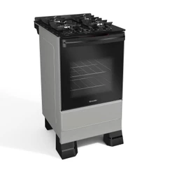 Fogão 4 Bocas Mesa de Vidro Titânio Mueller MFV4BF - Bivolt
