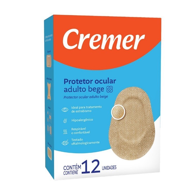 Protetor Ocular Adulto (Tampão) Bege Caixa C/ 12 Unidades - Cremer