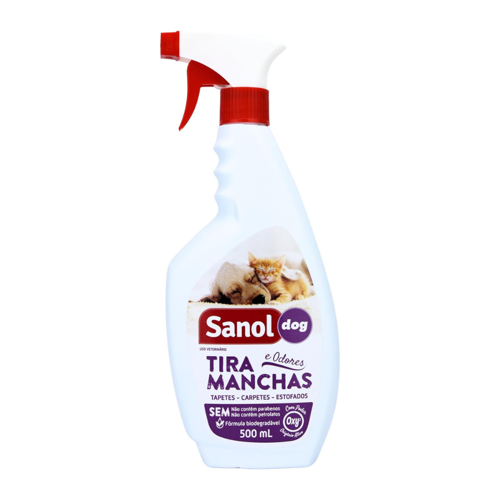 Tira Manchas E Odores Pet Cães E Gatos Roupas E Tecidos 500Ml Sanol Dog - Home & Living