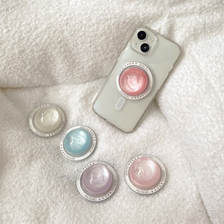 Suporte De Telefone Magnético Redondo Crystal Ball Para IPhone 16 15 14 Pro Max Mesa Extensível Com Anel Pop Dobrável em Oferta na Shopee