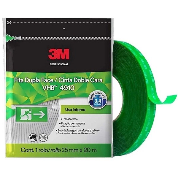Fita Dupla Face 3M VHB 25MM X 20M 4910 em Oferta na Shopee