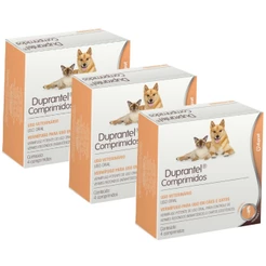 Kit 3 Duprantel Duprat Vermífugo para Cães e Gatos - 4 Comprimidos