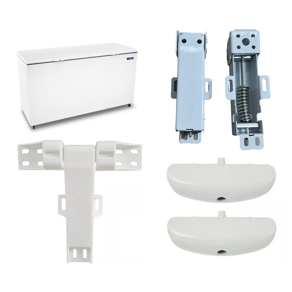 Conjunto De Dobradiça Freezer Horizonta + Puxador Metalfrio