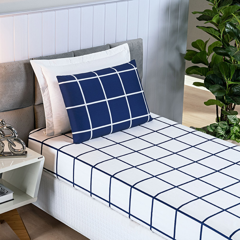 Jogo de Lençol Solteiro 2 peças 200 Fios Percal Estampado Lençol Com Elástico A Volta Todas e Fronha em Oferta na Shopee