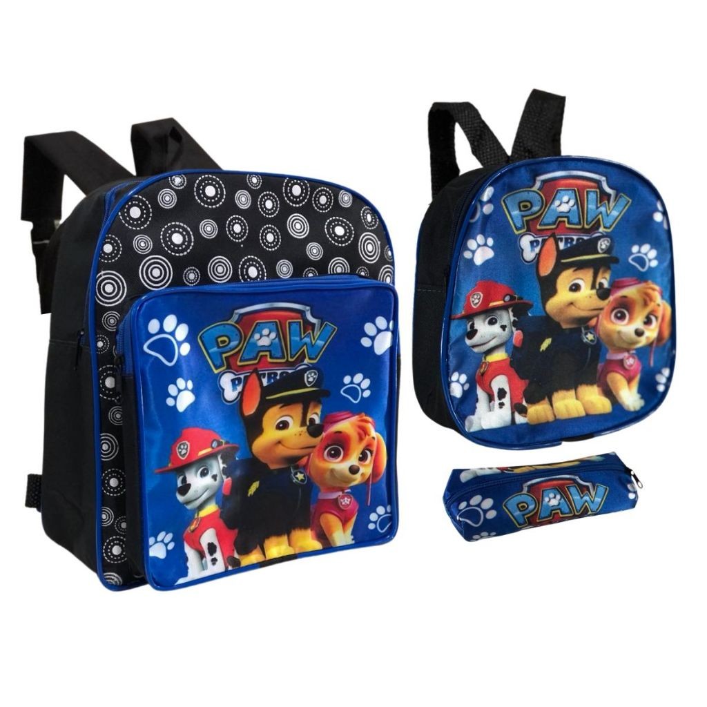 Kit Mochila Escolar Infantil Creche + Lancheira e Estojo Personagens Costa Menino Menina