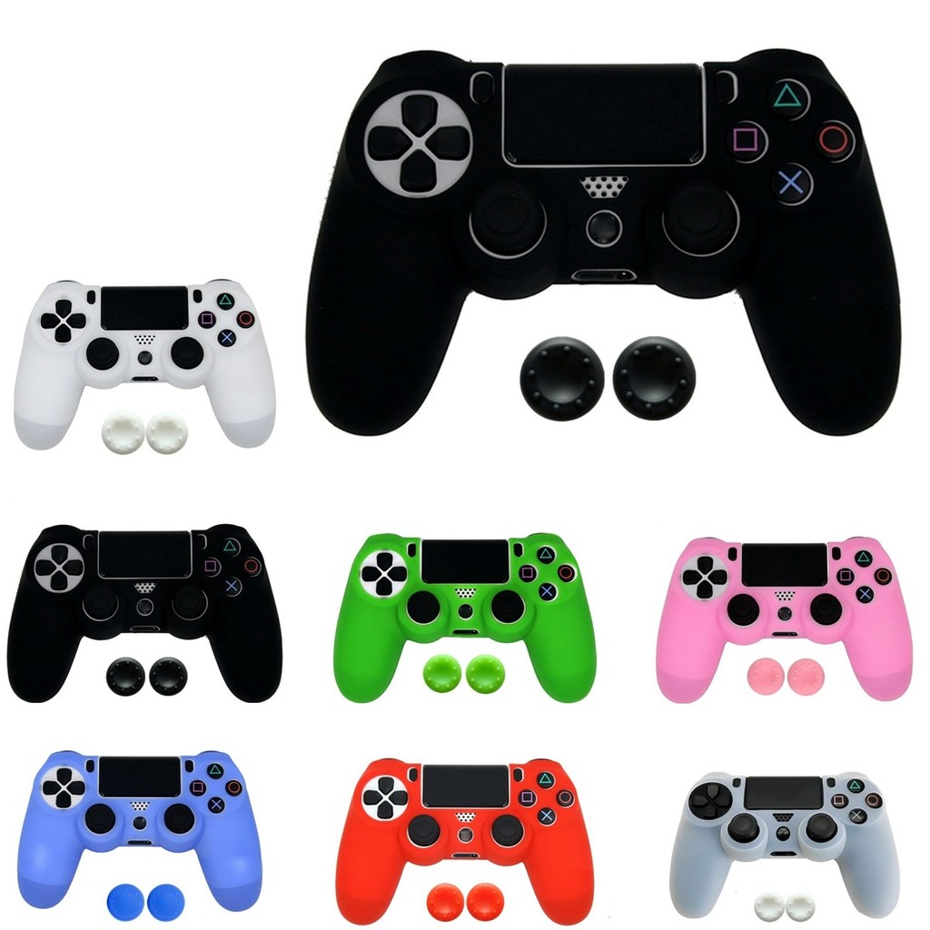 Capa Protetora Silicone Premium Controle Ps4  + Par Grips em Oferta na Shopee
