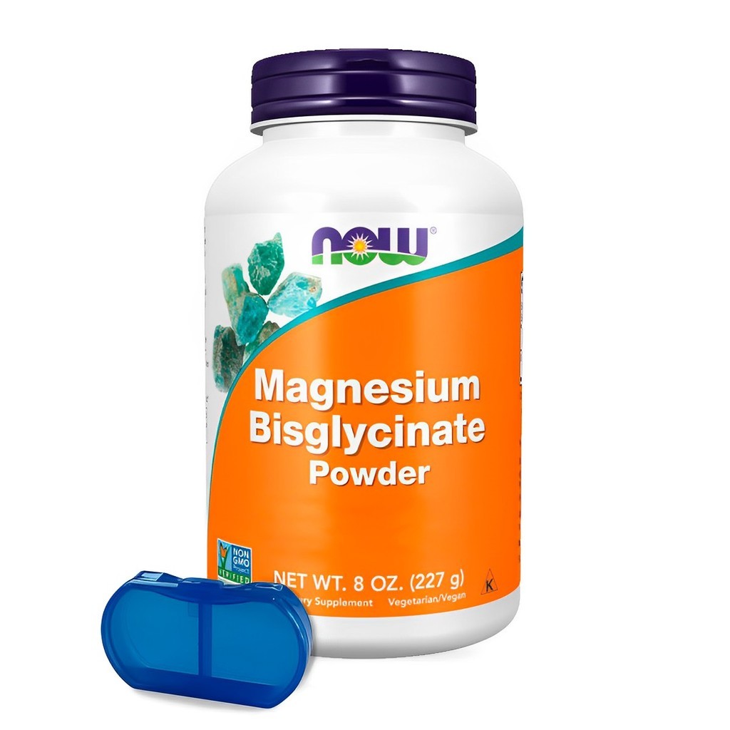 Bisglicinato de Magnésio Pó Now Foods 227g + Porta Cápsulas em Oferta na Shopee