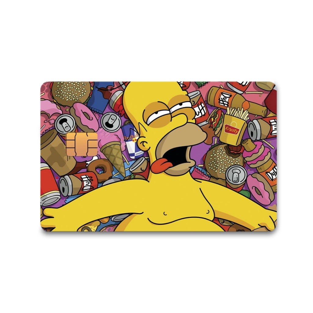 Skin Adesiva Homer Mural Guloseimas Red Adesivo Para Cartão de Crédito e Débito Adesivo Removível 1 Unidade Frente