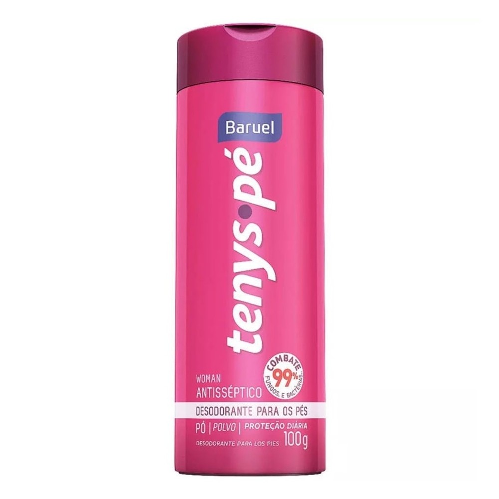 Talco Antisseptico Tenys Pe Baruel Woman 100g em Oferta na Shopee