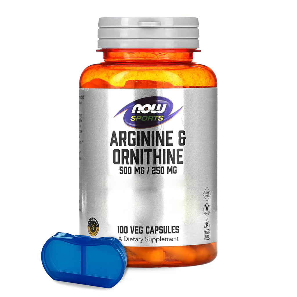 Arginina e Ornitina Now Foods 100Cáps + Porta Cápsulas em Oferta na Shopee
