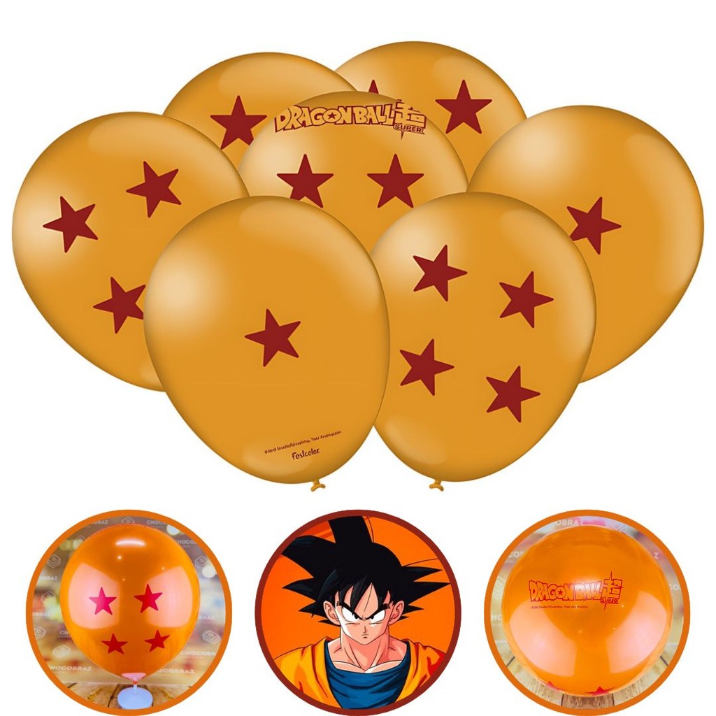 25~125 BALÃO BEXIGA FESTA DRAGON BALL Z N°9 FESTCOLOR em Oferta na Shopee