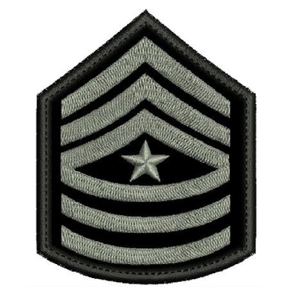 Patch Bordado Divisa 1° sargento Negativa Exercito Airsoft