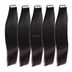 Mega Hair na Fita Adesiva 45cm Liso 50g Castanho 100% Humano