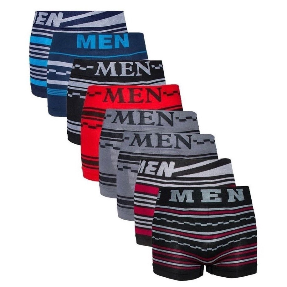 Kit 10 Cuecas Boxer Microfibra Men Sem costura Microfibra e Elastano Adulto