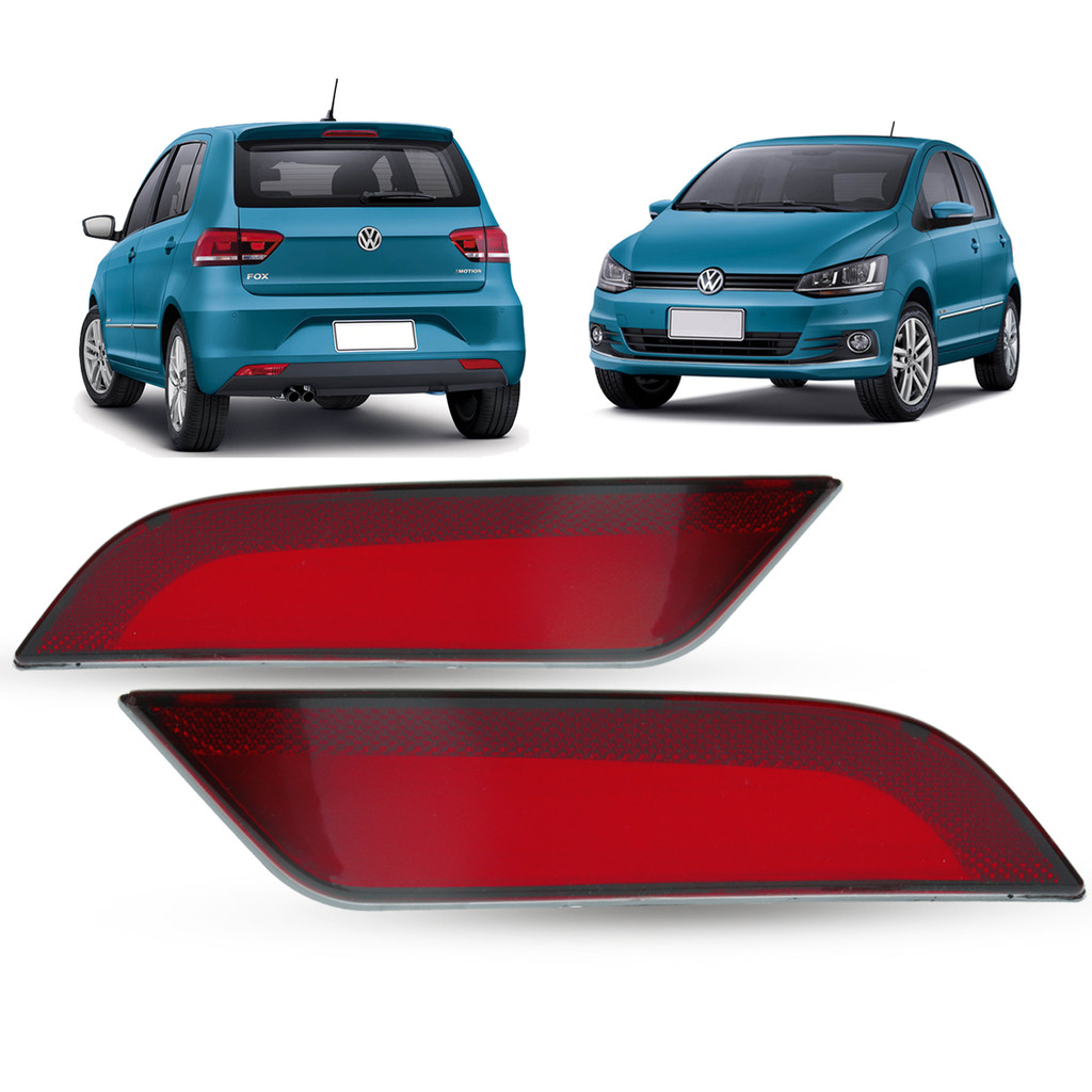 Par Refletor Lanterna Olho De Gato Para-choque Traseiro Volkswagen Fox 2015 2016 2017 2018 2019 2020 2021 2022