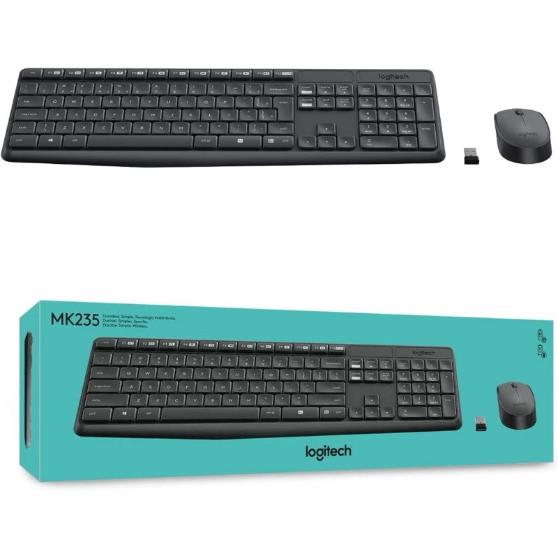 Combo Teclado e Mouse sem fio Logitech MK235 com Conexão USB, Pilhas Inclusas e Layout ABNT2 - 920-007903