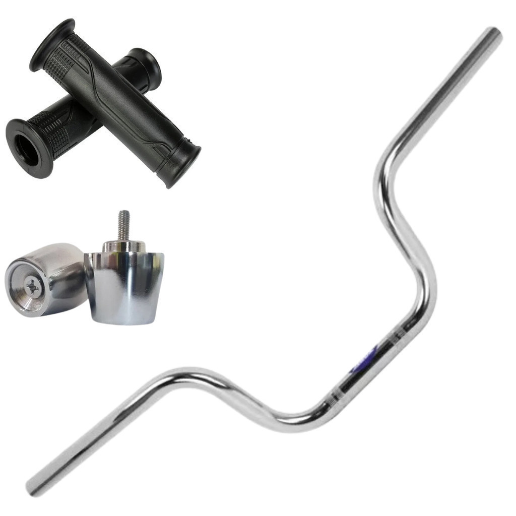 Guidão Ybr Com Pesinho Pcx e Par de Manoplas 125 2001 ate 2015 Factor Yamaha Peso Moto Rosca 22mm
